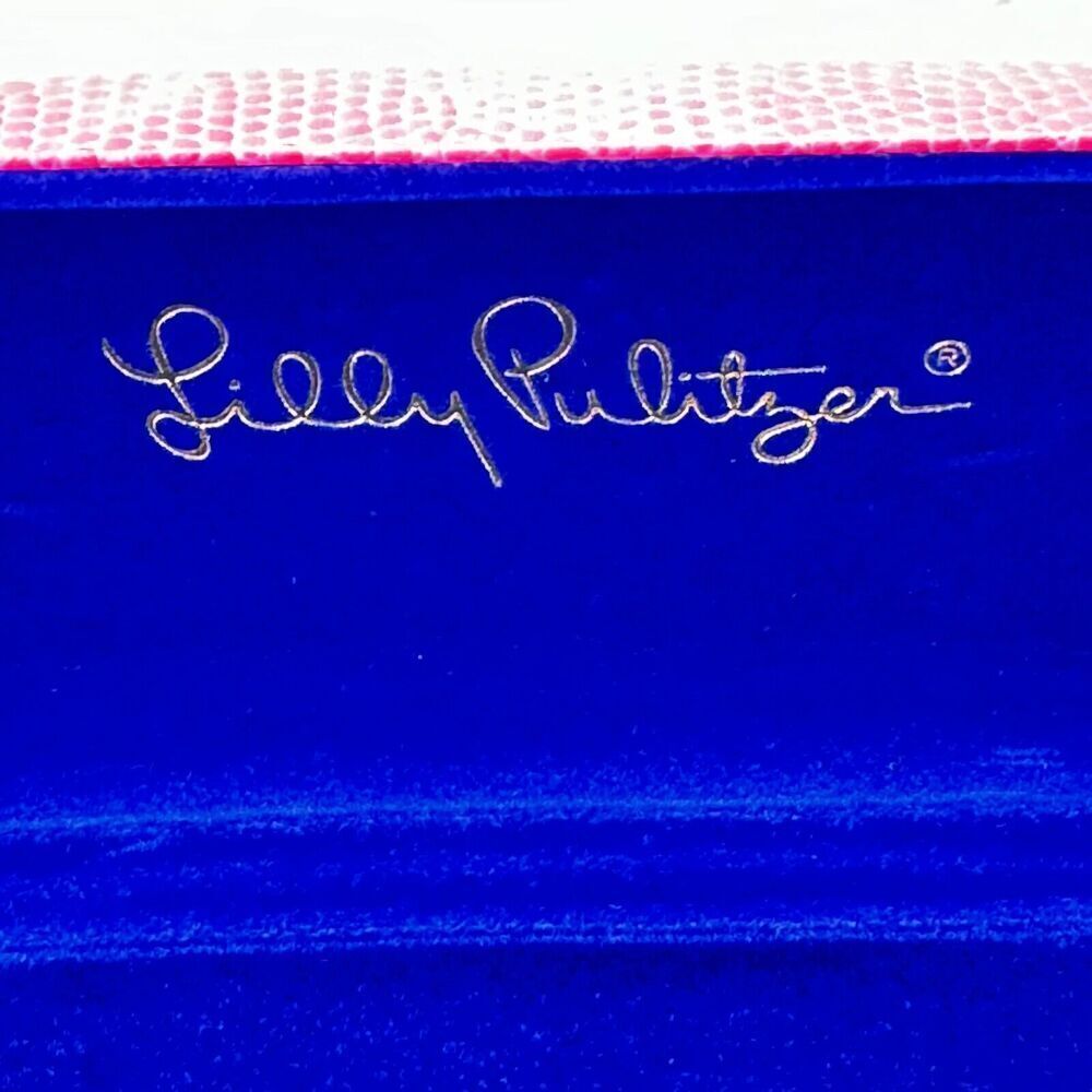 Lilly Pulitzer Pink Hard Shell Eyeglasses Sunglasses Case Gold Color Lettering - Picture 4 of 14